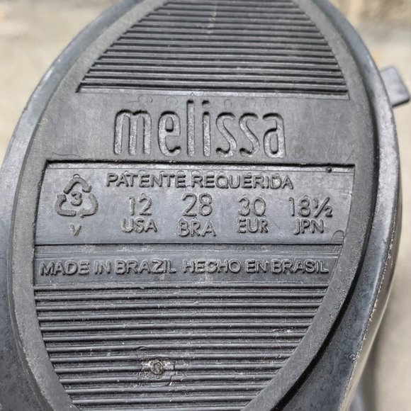 MEL By MELISSA Girls Ultra Girl Bow Shoes 12 Black Slip On Jelly Wedge Shoe Girl - Picture 9 of 9